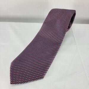 Alby Italy Silk Tie Red Blue Geometric Pattern Men’s Neckwear Business Classic